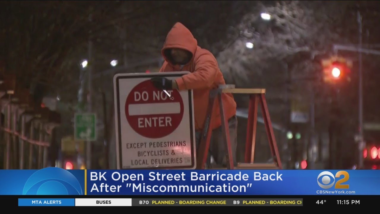 Brooklyn Open Street Barricade Back After ‘Miscommunication’