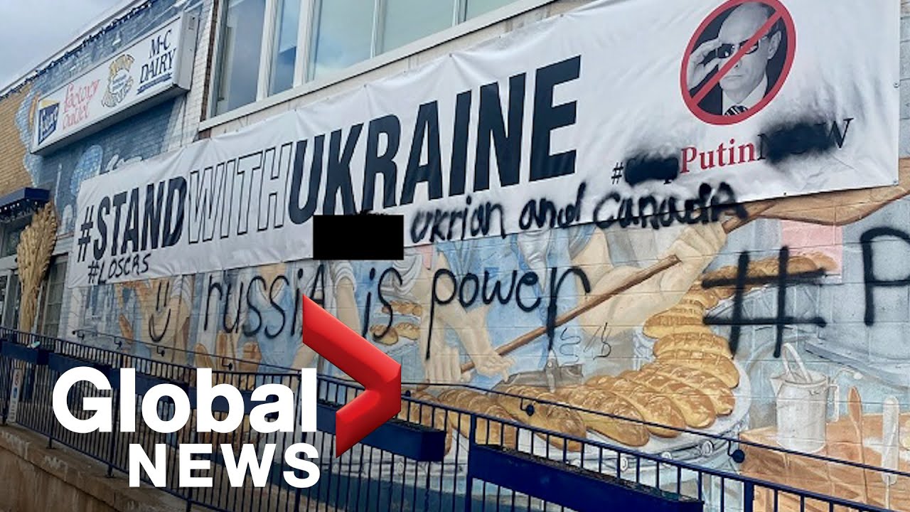 Ukrainian bakery in Toronto vandalized with pro-Russian graffiti