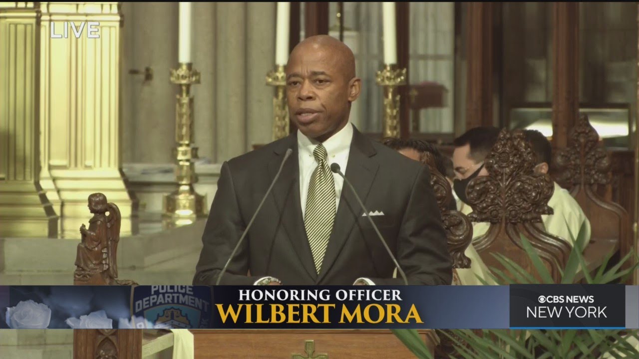 Mayor Eric Adams Delivers Eulogy At Funeral Of Wilbert Mora. Video