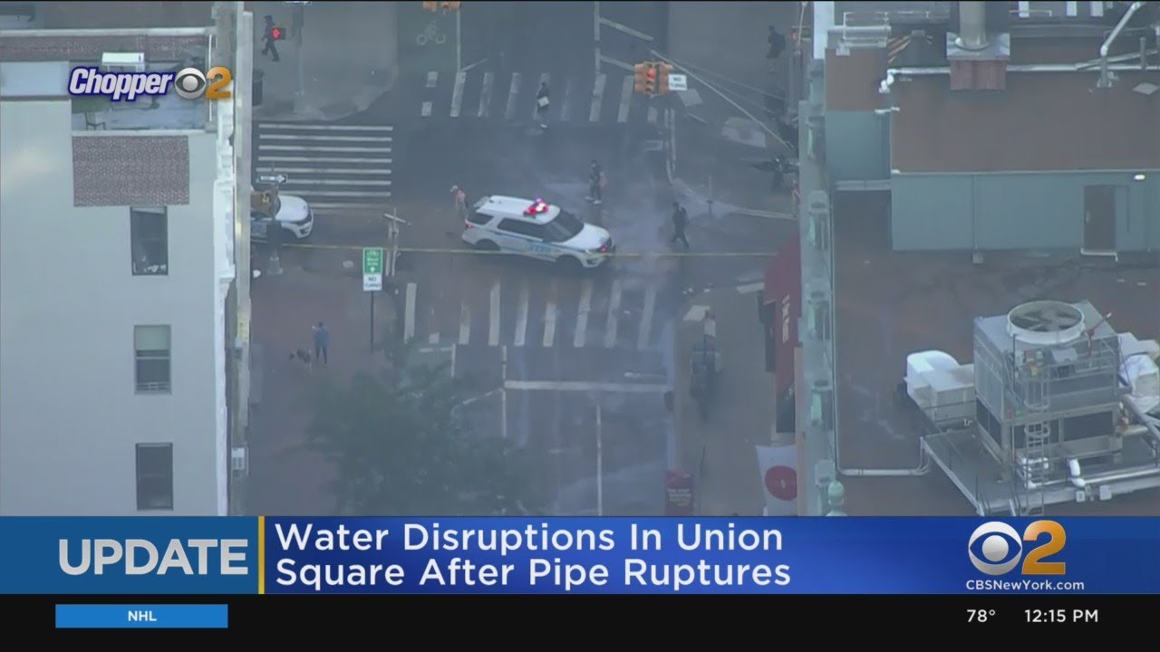Manhattan. Water disruptions in Union Square