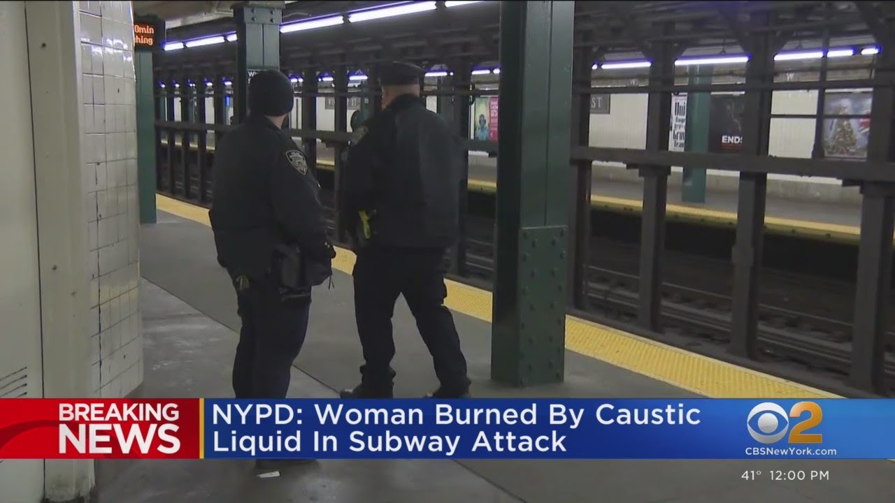 Woman burned by caustic liquid in subway attack