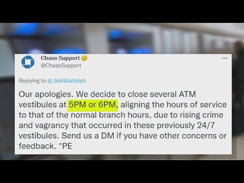 Chase Bank closing some NYC ATMs early, due to rising crime and vagrancy