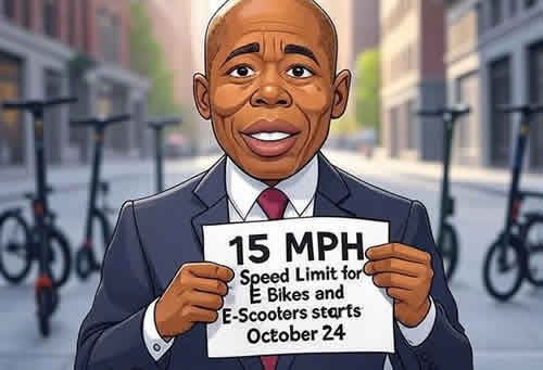 NYC Mayor Adams Sets Citywide 15 MPH Speed Limit for E-Bikes and E-Scooters Starting October 24