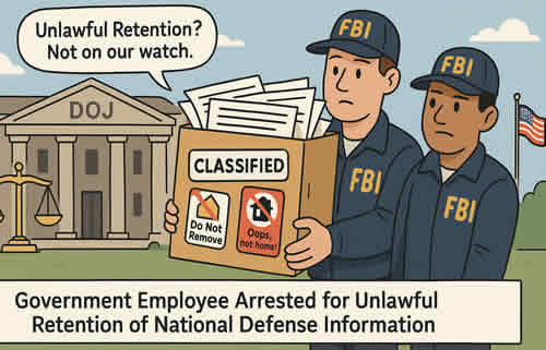 U.S. Department of Justice Government Employee Arrested USA News
