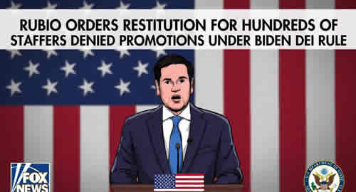 RUBIO ORDERS RESTITUTION FOR HUNDREDS OF STAFFERS DENIED PROMOTIONS UNDER BIDEN DEI RULE – U.S. Department of State