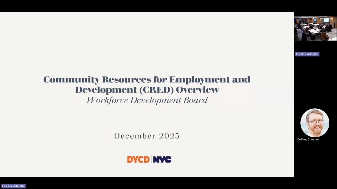 NYC Workforce Development Board Meeting – December 3, 2025