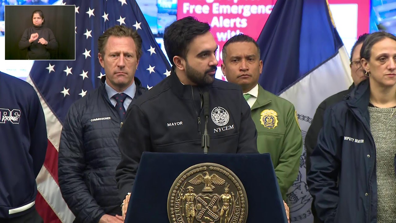 Mayor Zohran Mamdani Holds Weather Briefing at NYCEM