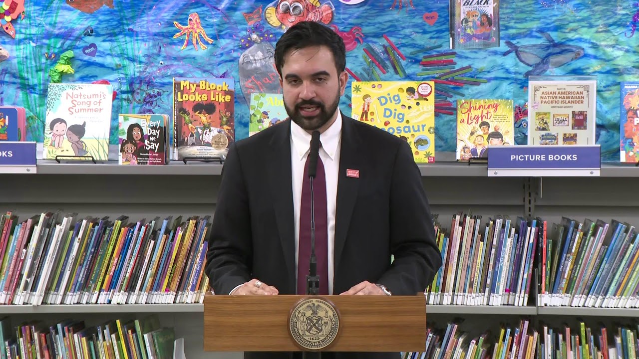 Mayor Mamdani Holds Press Conference to Make a Library Announcement