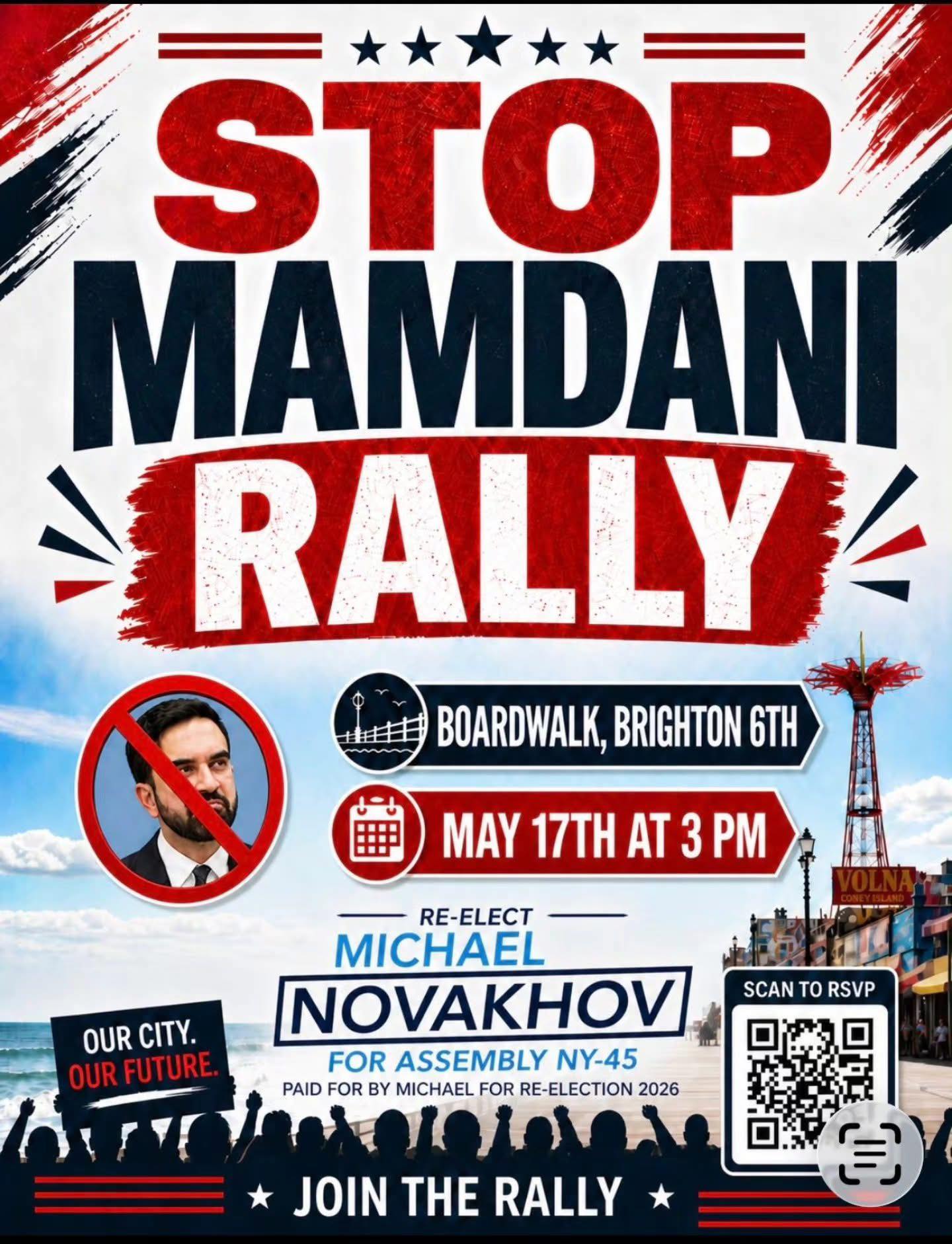 Stop Mamdani Rally 2026 Brighton Beach New York