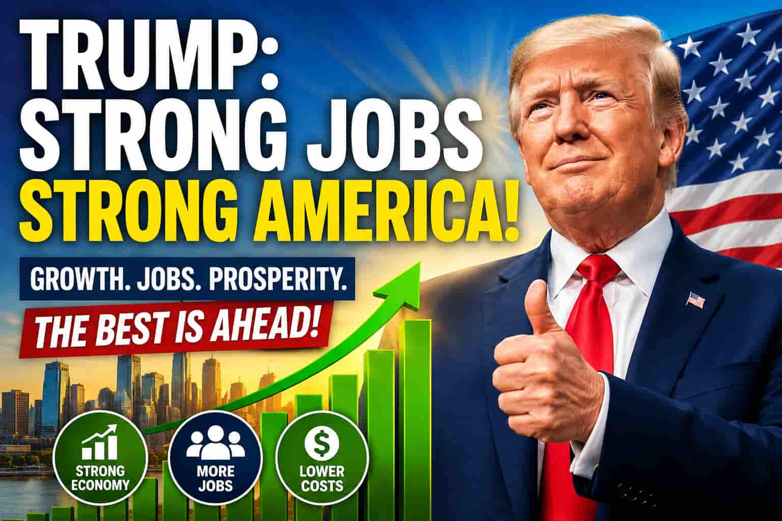 Trump Defends Strong Jobs Report as Markets Fall, Presses Fed on Rates During Air Force One Gaggle