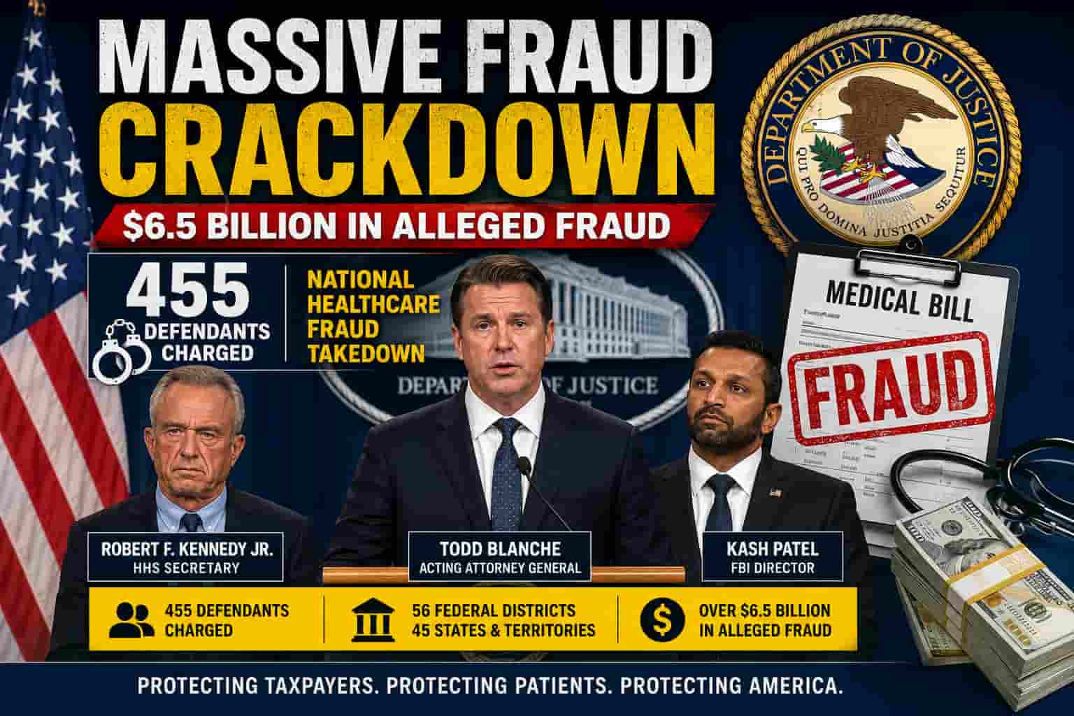 U.S. Justice Department Announces Massive Healthcare Fraud Crackdown: 455 Charged in $6.5 Billion Fraud Cases