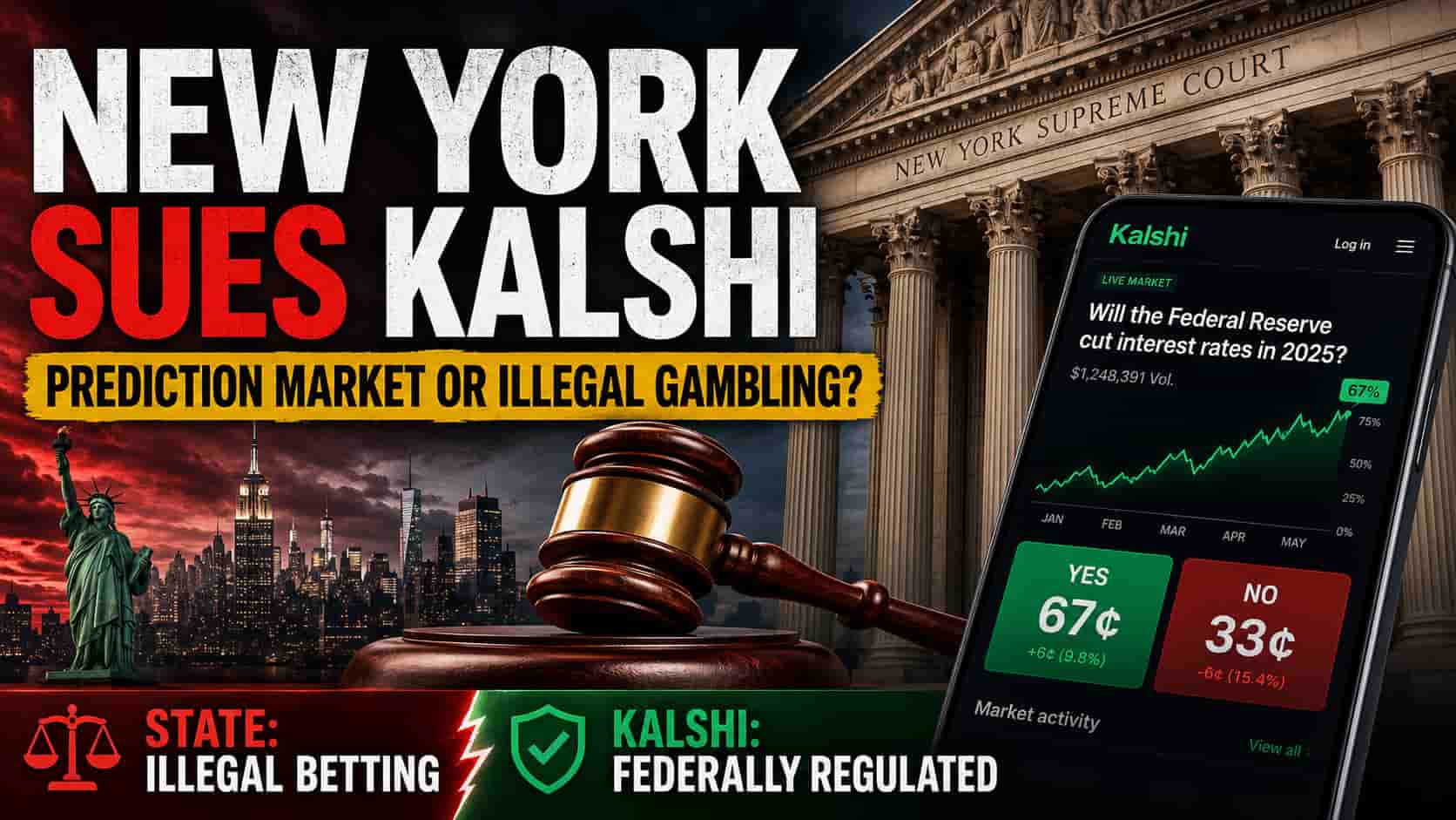 New York Sues Kalshi: Prediction Market or Illegal Gambling Operation?