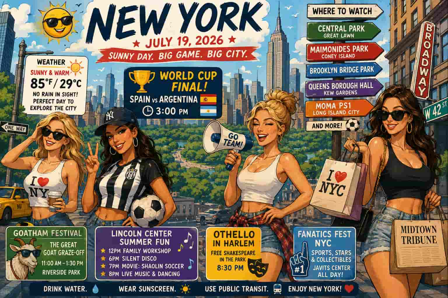 New York City on July 19, 2026: Sunny Weather, the World Cup Final, and the Best Things to Do This Sunday
