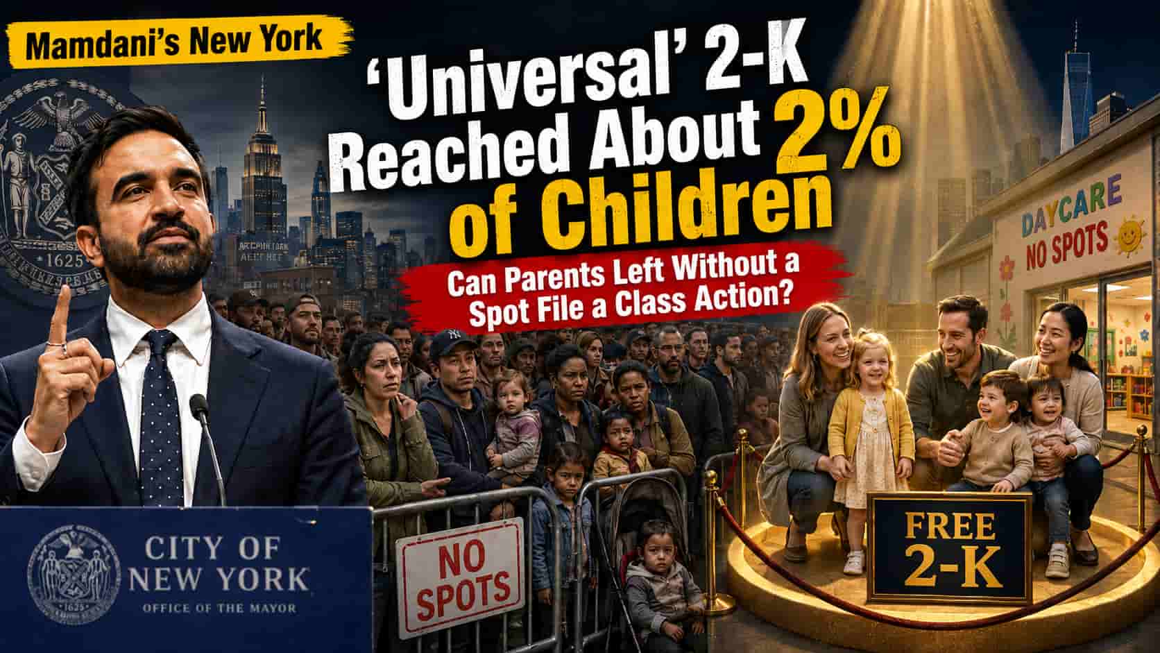 Mamdani’s “Universal” 2-K Reaches About 2% of NYC Children — Can Families Left Out File a Class Action?