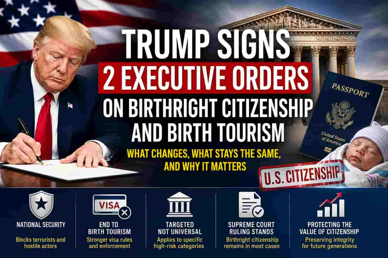 Trump Signs Two Orders Targeting Birth Tourism