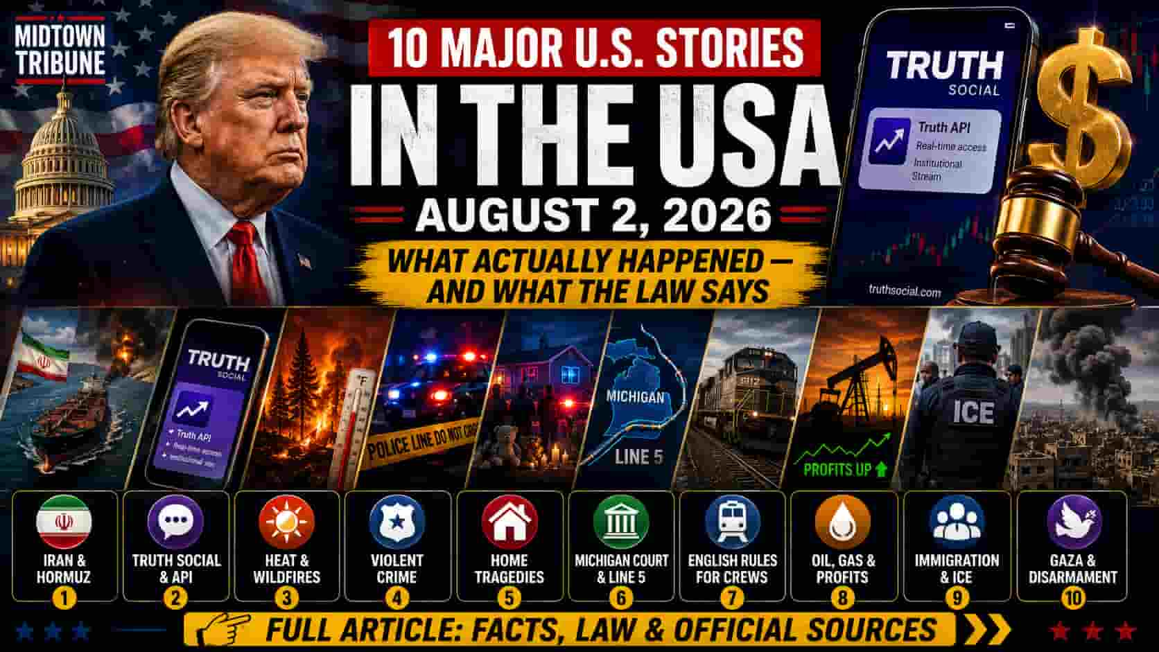 10 Major U.S. Stories Being Discussed on August 2, 2026 — What Actually Happened and What the Law Says