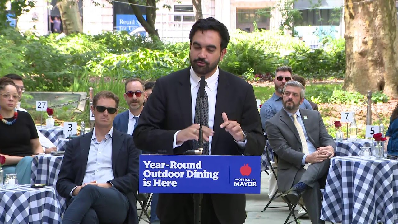 Mayor Mamdani Holds Press Conference to Sign Year-Round Outdoor Dining into Law
