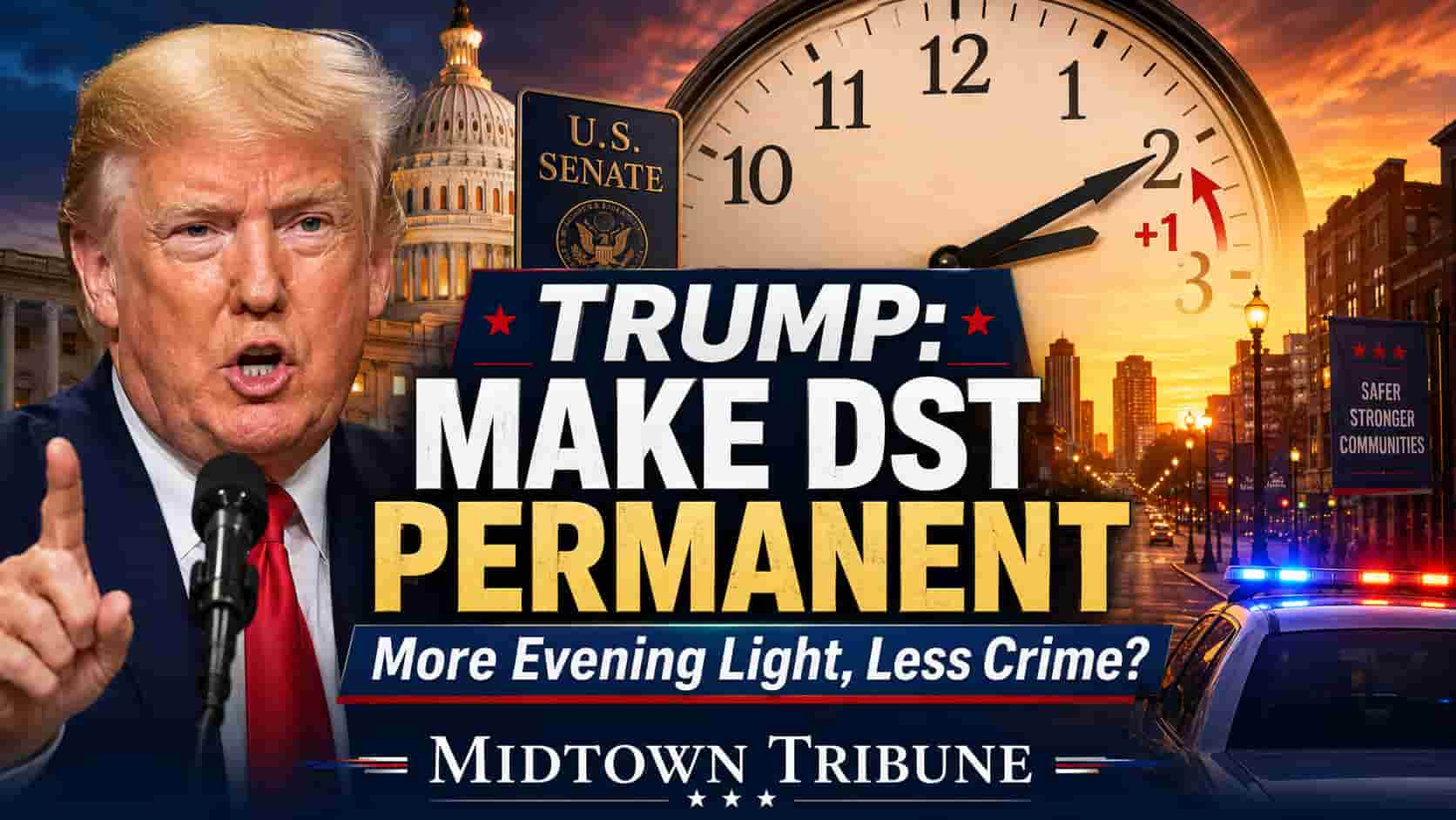 Trump Tells Senate: Make Daylight Saving Time Permanent