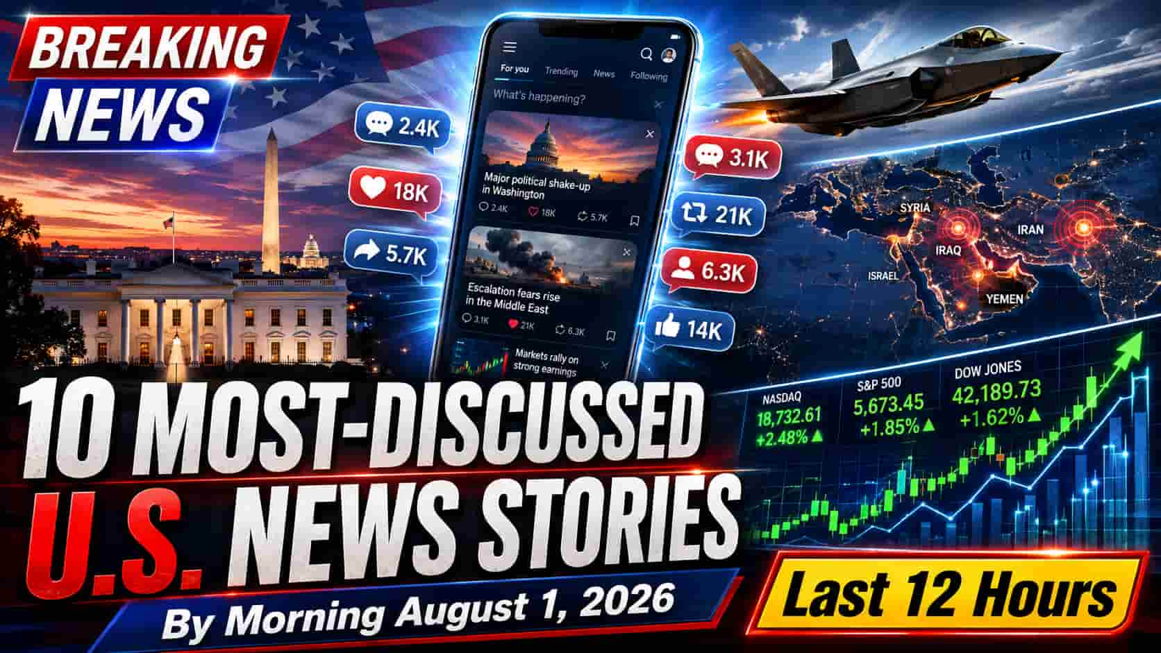 10 Most-Discussed U.S. News Stories by the Morning of August 1