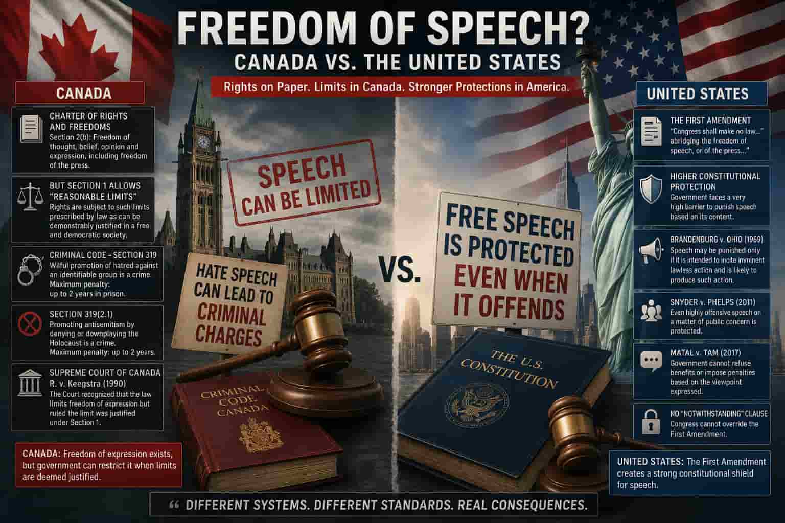 Why Canada Officially Does Not Have Freedom of Speech