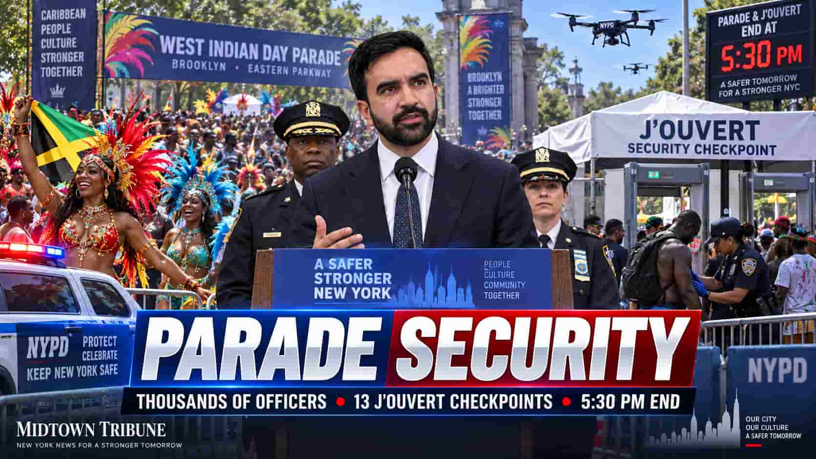 NYC Deploys Thousands of Officers for West Indian Day Parade, Sets 5:30 PM End Time